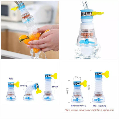 360° Rotatable Faucet Water Filter – Splash-Proof Purifier with Mineral Ball Filtration | فلتـر صنبور الماء القابل للتدوير ٣٦٠ درجة – منقي مياه مانع للرذاذ مع كرات فلترة معدنية