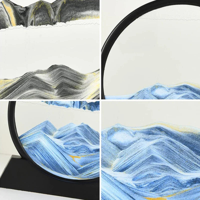 3D Moving Sand Art Lamp – Deep Sea Sandscape in Motion &amp; LED Bedside Light | مصباح رمال متحركة ثلاثي الأبعاد – مشهد رمال أعماق البحار وإضاءة LED جانبية